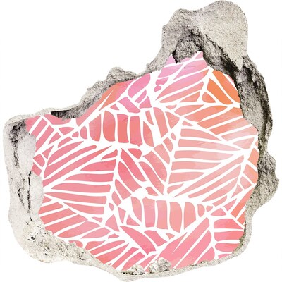 Finto buco nel muro 3D Motivo a foglie tropicali