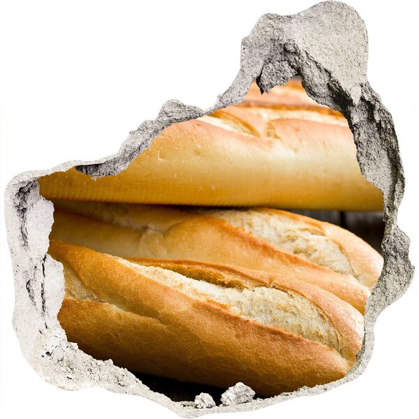 Adesivo effetto buco nel muro Baguette fresche nel muro