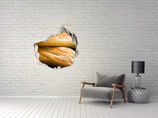 Adesivo effetto buco nel muro Baguette fresche nel muro
