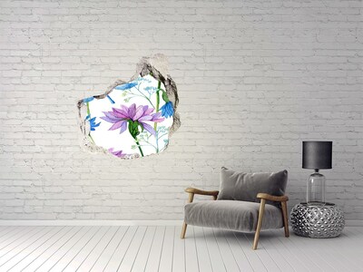 Finto buco nel muro 3D Murale floreale nel buco nel muro
