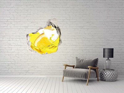 Trompe l'oeil buco nel muro Cocktail al limone nel cemento