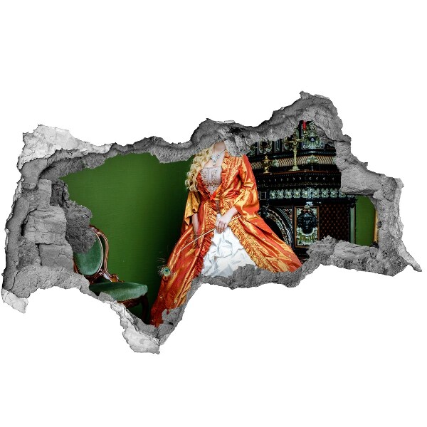 Trompe l'oeil buco nel muro Un ballo reale in un ambiente storico