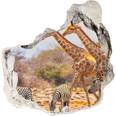 Finto buco nel muro 3D Safari in Africa