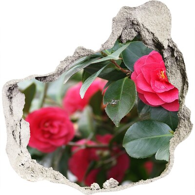 Adesivo effetto buco nel muro Giardino fiorito in cemento