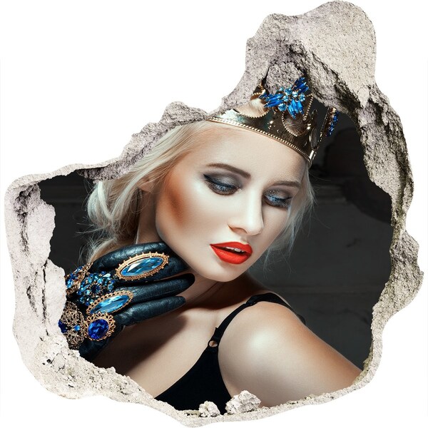 Adesivo effetto buco nel muro Principessa tra le rocce