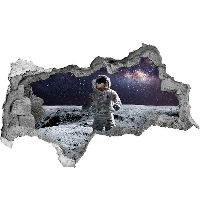 Finto buco nel muro 3D Astronauta sulla Luna