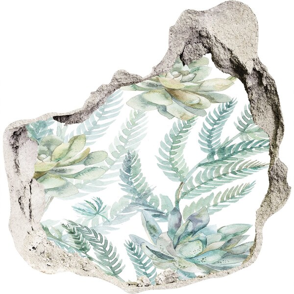 Finto buco nel muro 3D Un'oasi verde in cemento