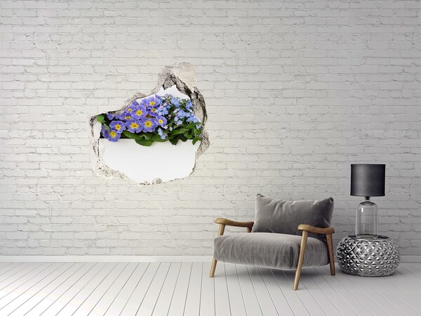 Finto buco nel muro 3D Fiori in un buco nel muro