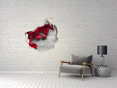 Trompe l'oeil buco nel muro Spazio romantico con rose