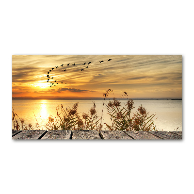 Quadro vetro acrilico Molo sul lago