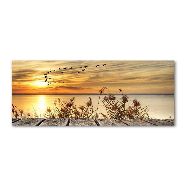 Quadro vetro acrilico Molo sul lago