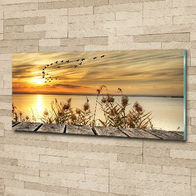 Quadro vetro acrilico Molo sul lago