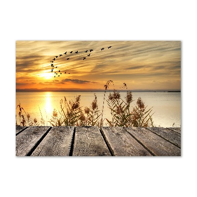 Quadro vetro acrilico Molo sul lago