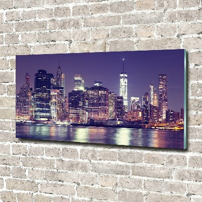 Quadro vetro acrilico New York di notte