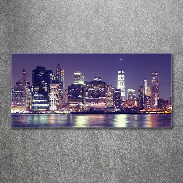 Quadro vetro acrilico New York di notte