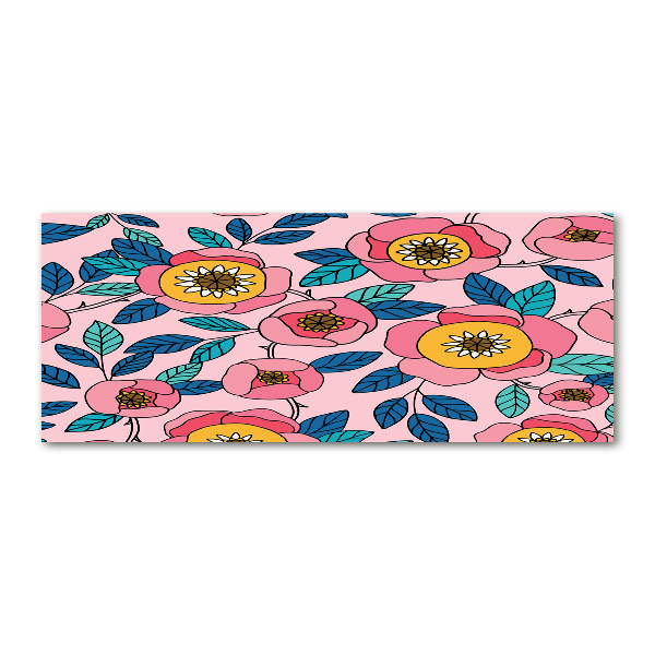 Quadro in vetro acrilico Fiori rosa