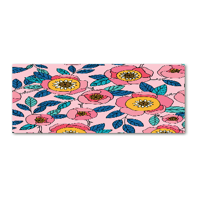 Quadro in vetro acrilico Fiori rosa