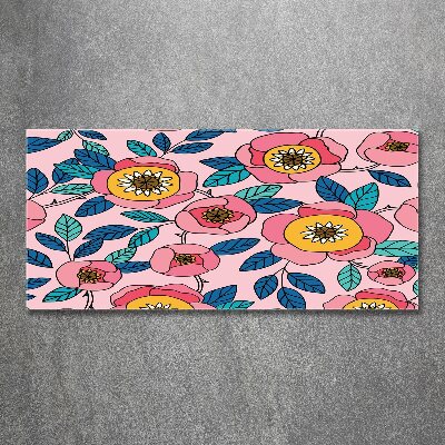 Quadro in vetro acrilico Fiori rosa