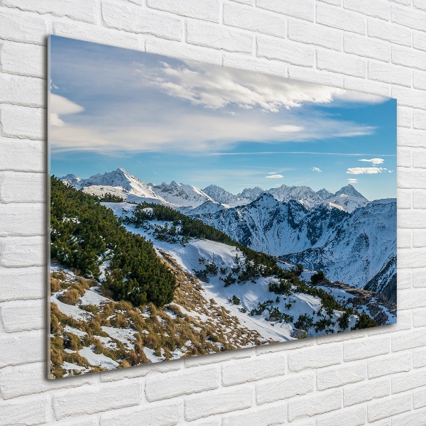 Quadro in vetro acrilico La corona dei monti Tatra