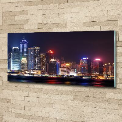 Quadro vetro acrilico Hong Kong di notte