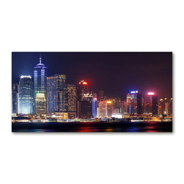 Quadro vetro acrilico Hong Kong di notte