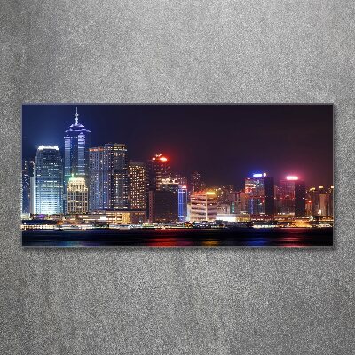 Quadro vetro acrilico Hong Kong di notte