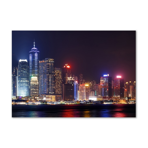 Quadro vetro acrilico Hong Kong di notte
