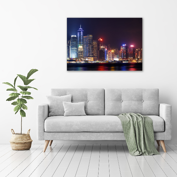 Quadro vetro acrilico Hong Kong di notte