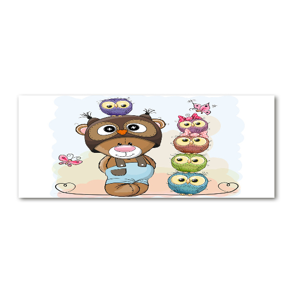 Quadro vetro acrilico Orsacchiotti e gufi