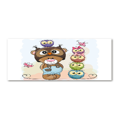 Quadro vetro acrilico Orsacchiotti e gufi