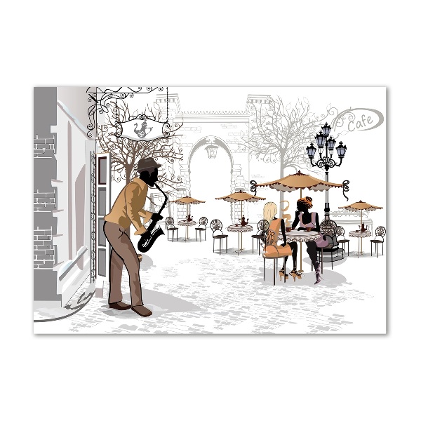 Quadro vetro acrilico Musicista di strada