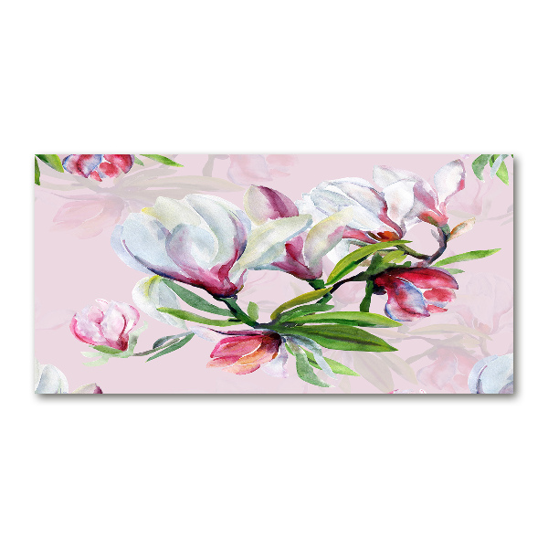 Quadro su vetro acrilico Fiori di magnolia