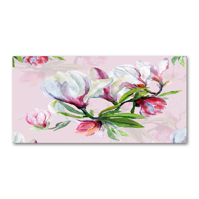 Quadro su vetro acrilico Fiori di magnolia