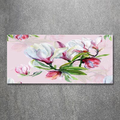 Quadro su vetro acrilico Fiori di magnolia