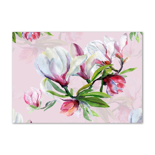 Quadro su vetro acrilico Fiori di magnolia