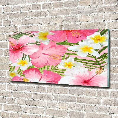 Quadro in vetro acrilico Fiori tropicali