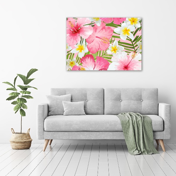 Quadro in vetro acrilico Fiori tropicali
