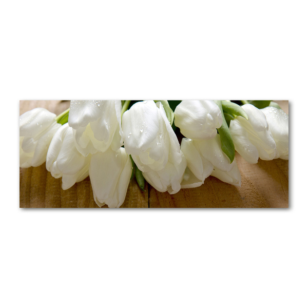 Quadro vetro acrilico Tulipani bianchi