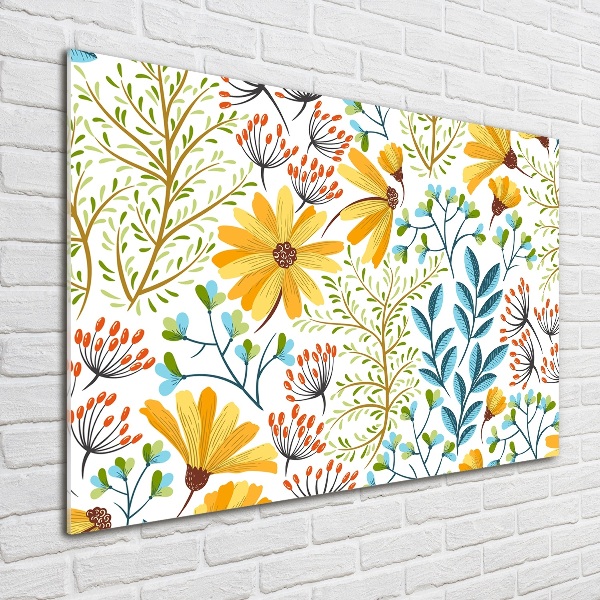 Quadro in vetro acrilico Fiori primaverili