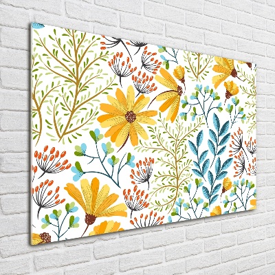 Quadro in vetro acrilico Fiori primaverili
