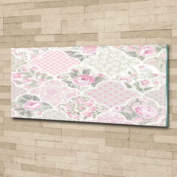 Quadro su vetro acrilico Rose e ornamenti