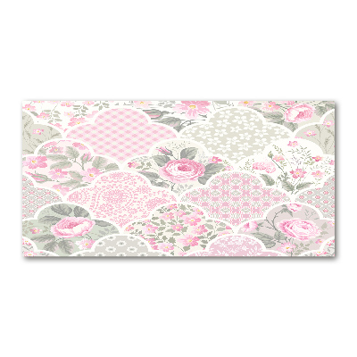 Quadro su vetro acrilico Rose e ornamenti