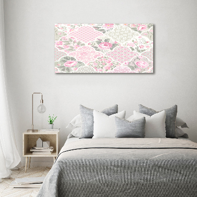 Quadro su vetro acrilico Rose e ornamenti