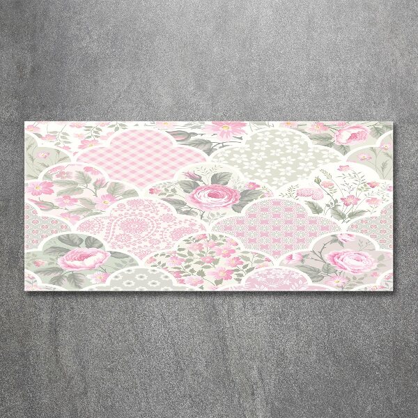 Quadro su vetro acrilico Rose e ornamenti