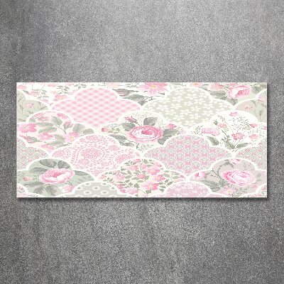 Quadro su vetro acrilico Rose e ornamenti