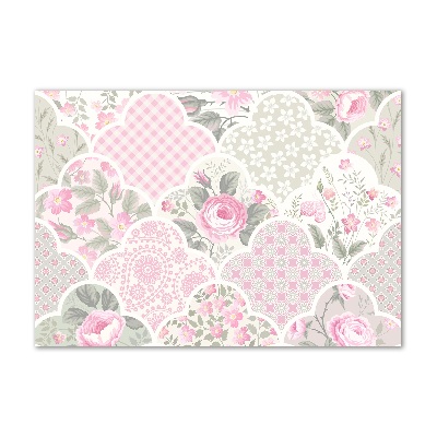 Quadro su vetro acrilico Rose e ornamenti