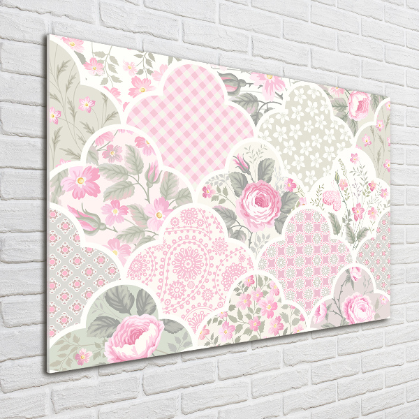 Quadro su vetro acrilico Rose e ornamenti