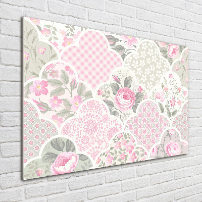 Quadro su vetro acrilico Rose e ornamenti