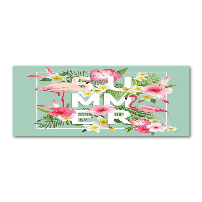 Quadro vetro acrilico Vacanze e fenicotteri