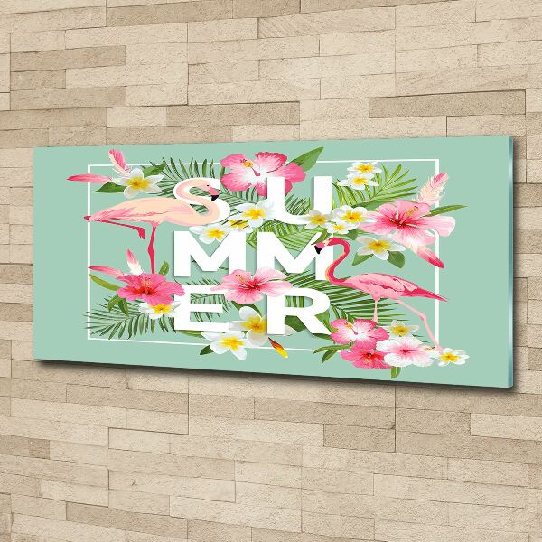 Quadro vetro acrilico Vacanze e fenicotteri